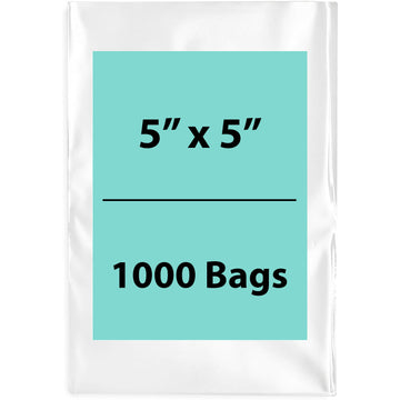 Clear Poly Bags Thickness: 4 Mil Size: 5 inch (width) X 5 inch (Height) 1000 Bags